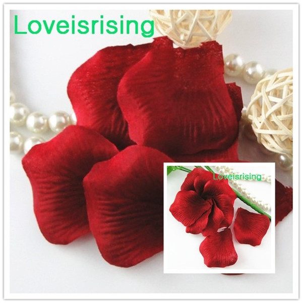 Free Shipping--Hot Sale 10 packs(1440pcs) Crimson Red Non-Woven Fabric Artificial Rose Flower Petal For Wedding Party Favor Decor