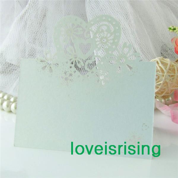 Wholesale--50pcs/lot White Color Laser Cut Place Cards Wedding Name Cards For Wedding Party Table Decoration