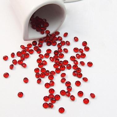 Free Shipping-(1000pcs=1 set) 4.5mm (1/3 Carat) Crimson Red Faux Acrylic Bead Diamond Confetti Table Scatter Wedding Favor Party Decoration