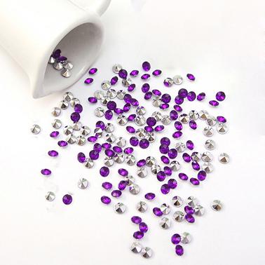 Free Shipping-(1000pcs=1 set) 4.5mm (1/3 Carat) Purple With Silver Plated Diamond Confetti Table Scatter Wedding Favor Party Decoration