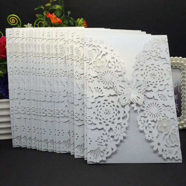 Hot Romantic Wedding/Business/Party/Birthday Invitation Cards Wedding Party Invitation Card Delicate Carved Pattern Free Shipping