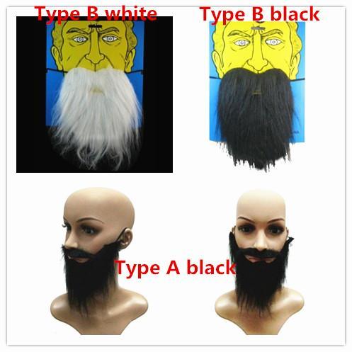 New Halloween Masquerade Fake Eyebrow Mustache black white Beard Magic Self-Adhesive Facial Hair Costume Ball Make Up Party supplies Dj19