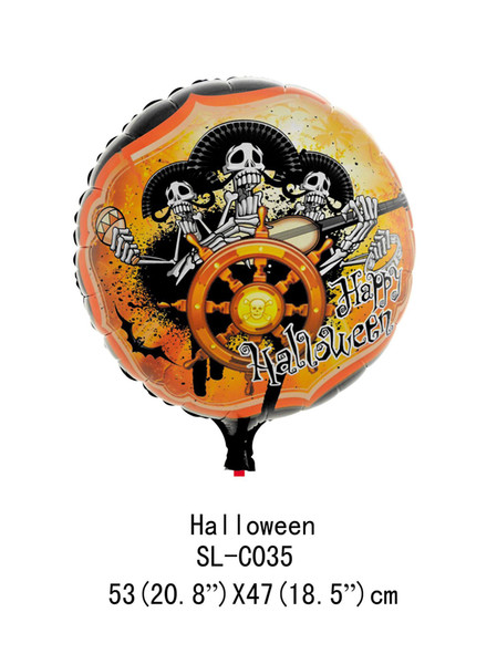 New Halloween Cartoon Foil Balloons Party Decoration Balloon Round Shape 9 Designs Size 45*45CM With fast delivery