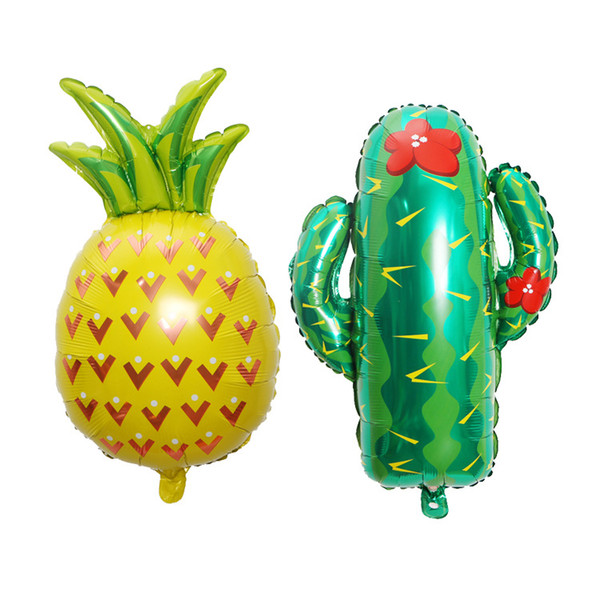 Large Cactus Tree Helium Foil Balloons Pineapple Watermelon Decorations Tropical Plants Party Inflate Fruit Air Ball Toys