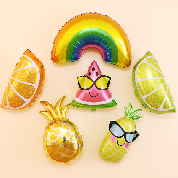 Hawaii Theme Party Foil Balloons Flamingo Pineapple Ice Cream Fruits Balloons Summer Party Birthday Decoration Party Supplies