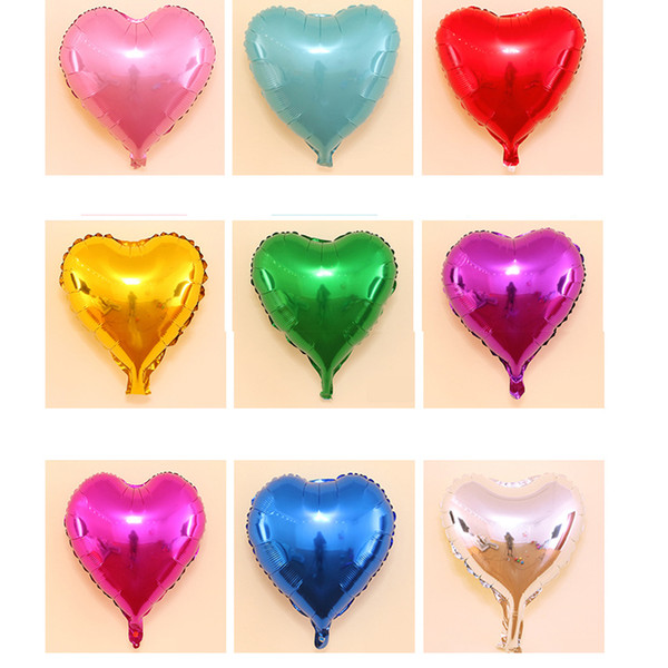 Helium heart Balloon 10Inches Wedding star aluminum Foil Balloons Inflatable gift Birthday baloon Party Decoration Ball With High Quality