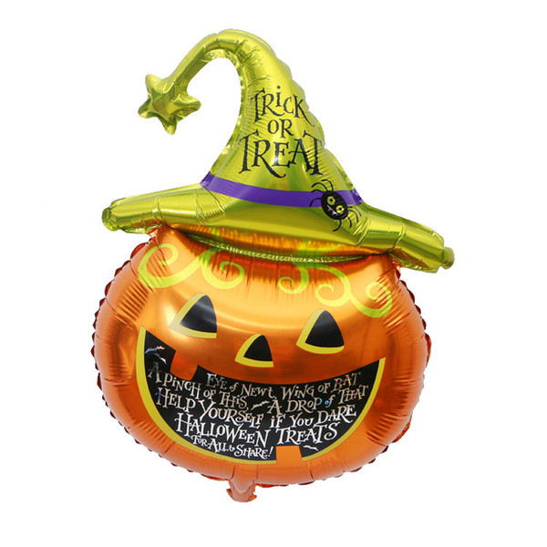 Trick or Treat Balloon 105*65CM Halloween Horror Pumpkin Balloon Head Foil Balloons Halloween party air balls decoration kids balloon Toys