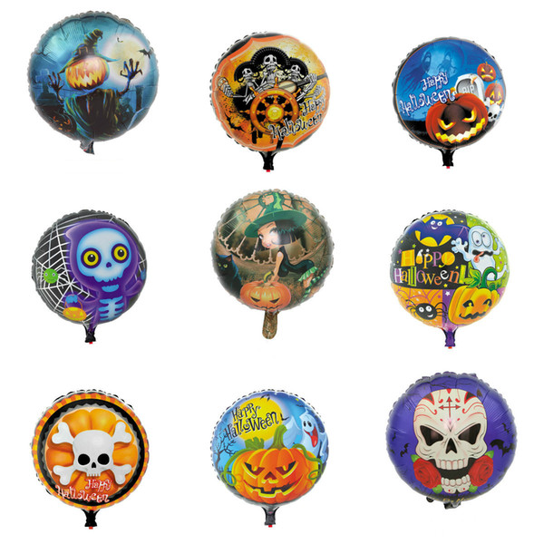 New Halloween Decoration Foil Balloons 18 inch Pumpkin Head Helium Balloons Skull Ballons Toys Halloween Party Supplies With Fast Delivery