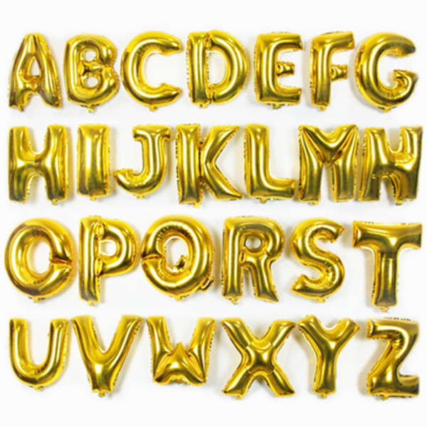 16 Inch Gold Letter Number Aluminum Foil Balloons Helium Ballons Birthday Decoration Wedding Air Balloon Party Supplies At Stock