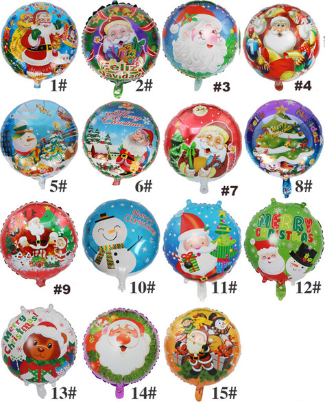 Quality Christmas Balloons Santa Claus Foil Balloons Gift 18inches Round Christmas Bell Balls Christmas Decorations Xmas Ornament