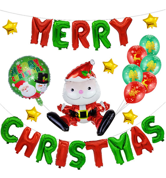 Sitting Santa Claus Foil Balloon Lovely Printed Christmas Mylar Balloon for Merry Christmas Party Decoration Toys With Fast delivery