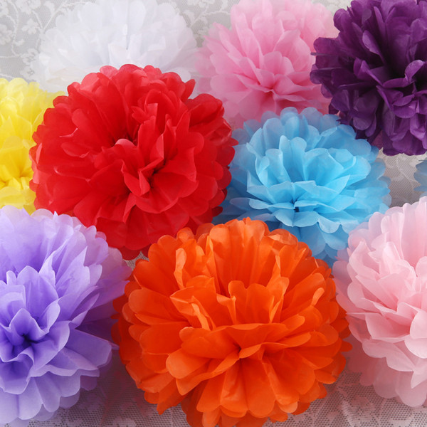 Decorative Tissue Paper Pom Poms 500pcs Flower Ball 15CM 10pcs/lot Wedding Decoration Party Birthday Baby Shower Birthday