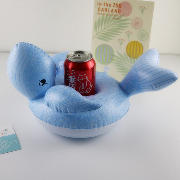 Hot sale cute Inflatable Drink Cup Holders Mini whale Christmas Wedding Birthday Party Supply Swimming Pool Toys