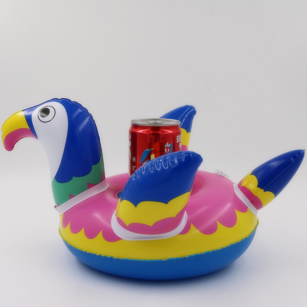 2018 cute Inflatable Drink Cup Holders Mini parrot Christmas Wedding Birthday Party Supply Swimming Pool Toys