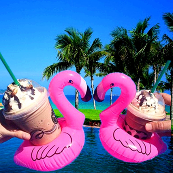 INS hot salel Inflatable Drink Cup Holders Mini Flamingo Christmas Wedding Birthday Party Supply Swimming Pool Toys