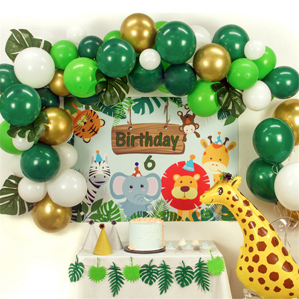 jungle decoration Balloons Dinosaur Party Baby Shower 1st Birthday Party Decorations Kids Boy Girl Jungle Party Banner Supplies