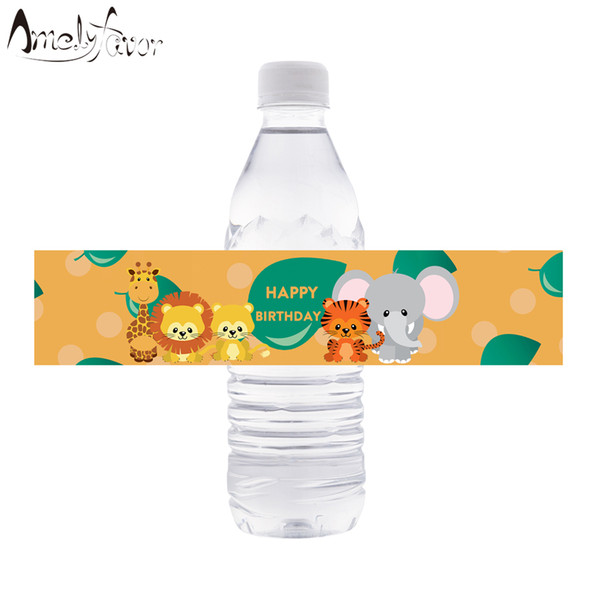 Safari Animal Water Bottle Labels Jungle Animal Water Bottle Labels Kids Birthday Party Decoration Supplies Baby Shower Decor