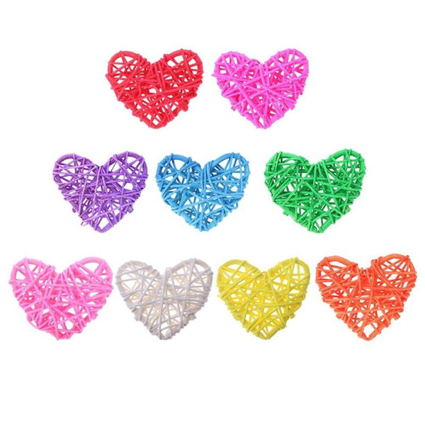 5Pcs Heart Rattan Ball DIY Birthday Wedding Party Decoration Ornaments Valentine's Day Gifts for Boy Girl Friend Romantic 6cm