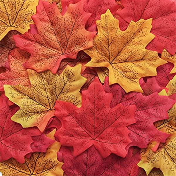 50pcs Artificial Maple Fall Leaves For Babyshower Decorations Home Garden Wedding Party Decorations Scrapbooking Diy Crafts