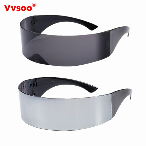 Cool Futuristic Wrap Around Monob Costume Sunglasses Mask Novelty Glasses Birthday Halloween Party Decoration Party Supplies