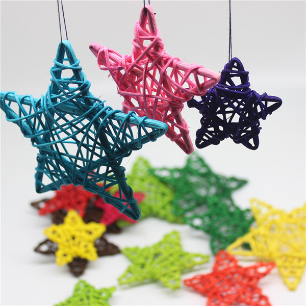 20PCS/Lot 6CM Lovely Rattan Star Sepak Takraw Birthday&Home Wedding Party Decorations DIY Ornaments Rattan Ball Kids Toys