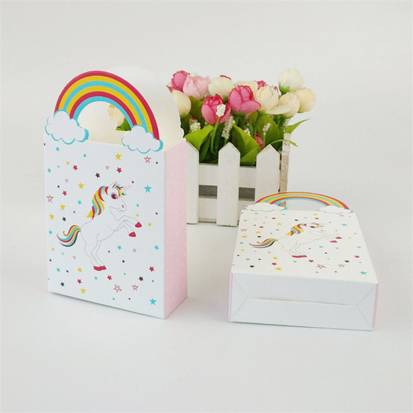 10Pcs Rainbow Star Unicorn Candy Bags Wedding Gifts for Guests Birthday Party Decorations Kids Unicorn Party Unicorn Gifts Box.Q