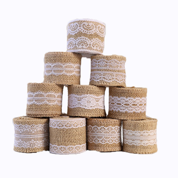 1Meter Width 5cm Jute Hessian Burlap Linen Rolls Lace Ribbon for Home Decor Birthday Wedding Party Decorations Supplies 62052