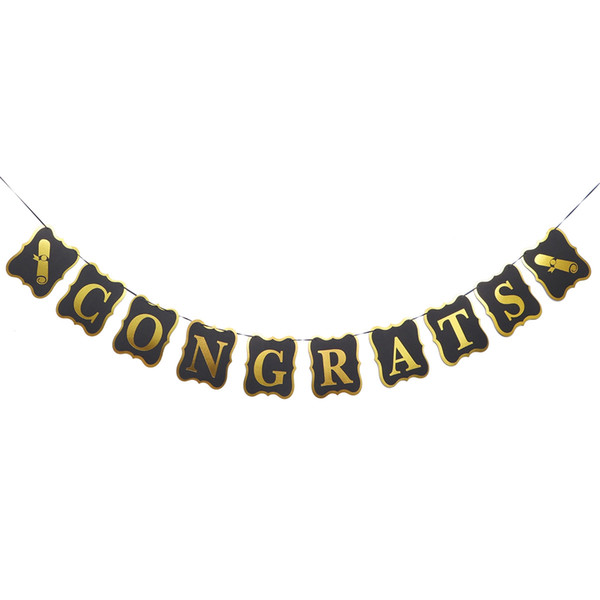 1PC Class of 2019 Beautiful PVC Graduation Banner CONGRATS Garland Burlap for Photo Props Graduate Class Party Decorations