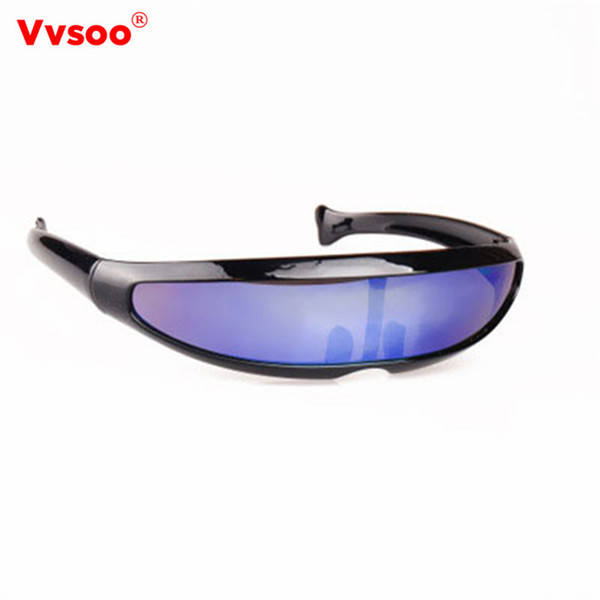 Narrow Cyclops Sunglasses UV400 Personality Mirrored Lens Costume Eyewear Glasses Novelty Party Decoration