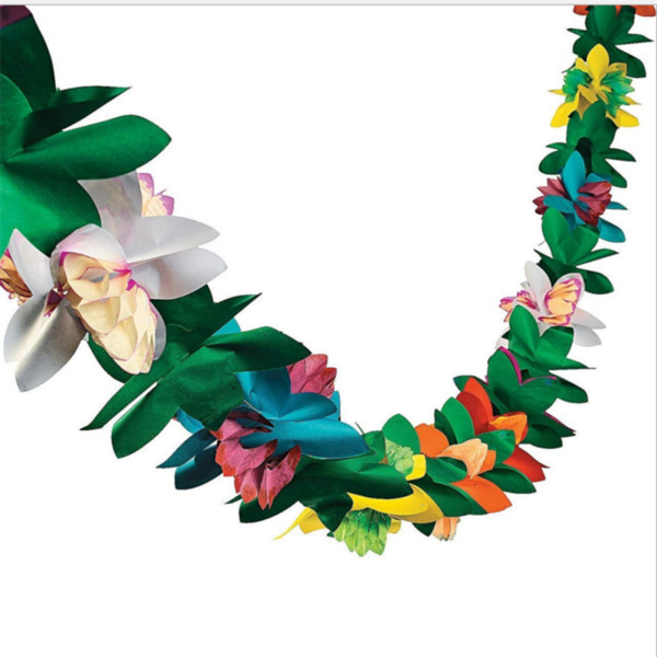 1PC 3M Colorful Flowers Bunting Banner Garland Baby Shower Hawaiian Luau Beach Bachelorette Party Decoration Wedding Decoration