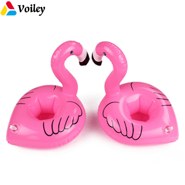 VOILEY Mini Unicorn Pink Flamingo Inflatable Beer Cup Holder Hawaiian Tropical Drinking Floating Carnival Party Decor Supplie,0