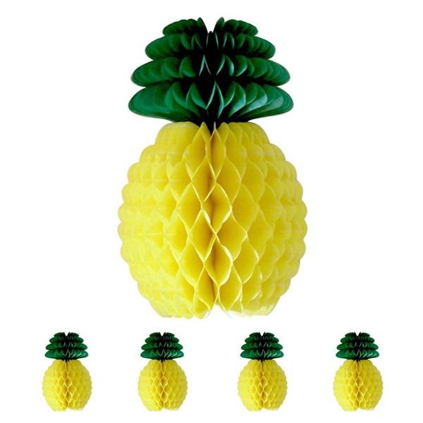 20cm Pineapple Decoration Tissue Paper Honeycombs Handmade Fruit Craft Summer Garden Party Supplies Party Favors