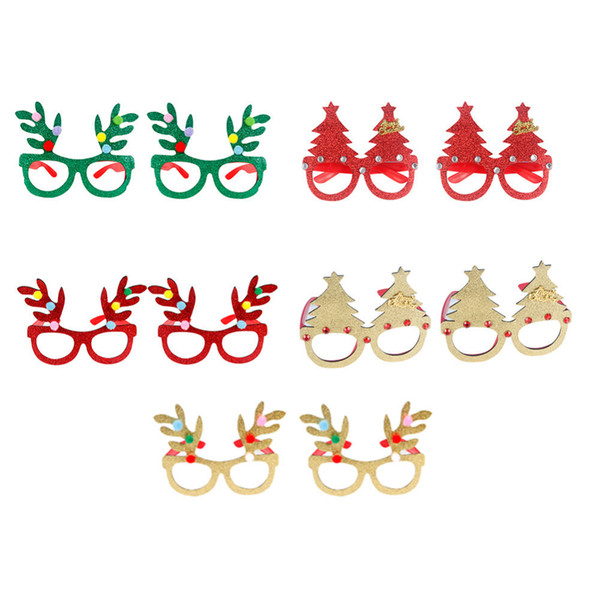 10Pcs Innovative Christmas Frame Glasses Ornaments Adult Kids Sunglass Eyeglass Costume Eye Frame Xmas Gifts Party Decoration