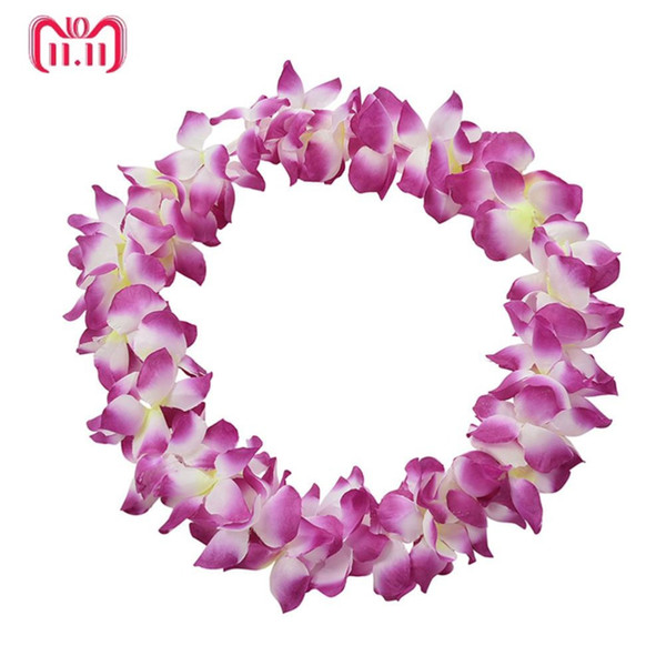 1PC Artificial Flower Hawaiian Garland Lei Necklace Flower Beach Theme Luau Party Tropical Summer Aloha Decorations