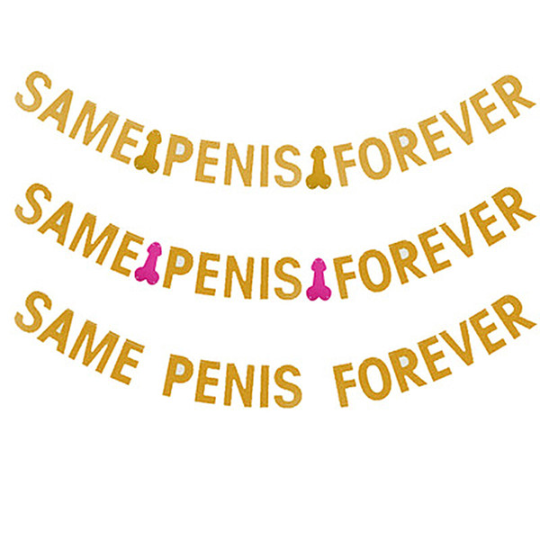 Wedding Decorations Glitter Same Penis Forever Banner Bridal Shower Bachelorette Party Decoration Bride To Be Hen Party Supplies