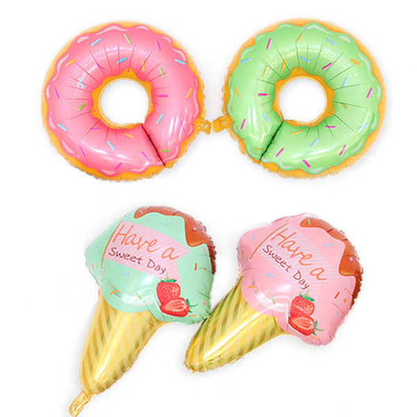 Big Donut Ice Cream Helium Balloon BabyShower Boy Girl Air Baloon Birthday Party Decorations Kids Event Supplies Kit Toys Balls