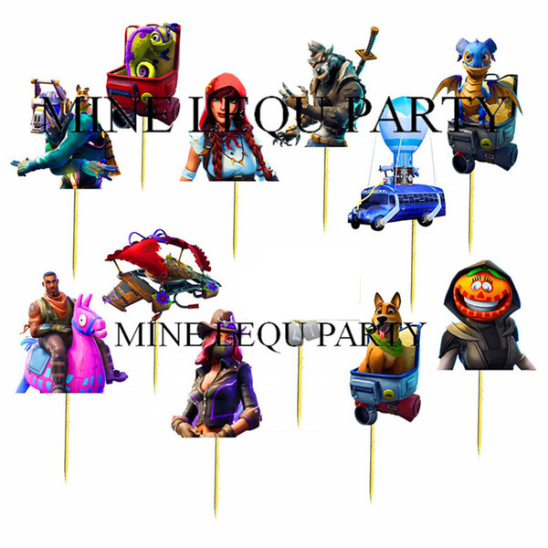 Fortress Night Cupcake Toppers Miner Toy Festive Party Decorations Night Supplies Material Kinds Game loot llama Toy