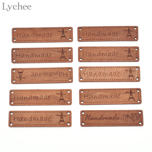 Lychee Life 10pcs Handmade Wooden Letter Decorative Crafts DIY Party Supplies For Birthday Label Wood Holiday Decorations