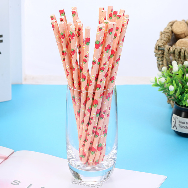 Creative fruit coconut flamingo environmental protection colour paper straw pineapple picture banquet drink straw paper straw Freeshipping