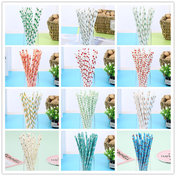 Multiple styles Paper Drinking Straws Favor For Wedding Decoration Anniversary Day paper straw paper drinking Birthday supplies