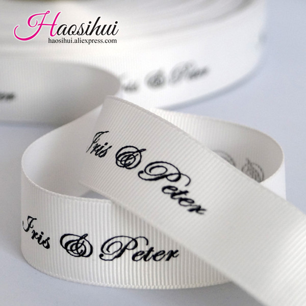 Free design 3/4''(19mm) grosgrain ribbon printed brand logo discount wedding favors for personalized wedding favors 100yards/lot