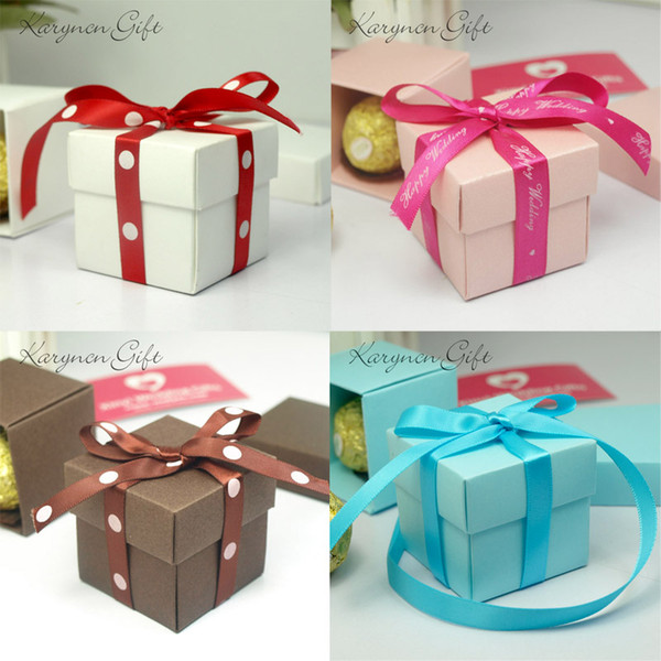 50pcs/lot Party Decoration Candy box Baby Shower Birthday Favors Candy Boxes Mini Single Cake Box Non-personalised