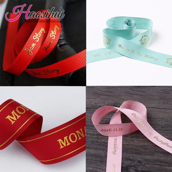 10mm-75mm personalized ribbon brand logo grosgrain ribbon party decoration christmas/birthday/packaging 100yards/lot