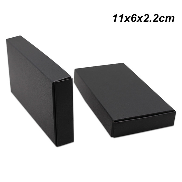 11x6x2.2cm 50 Pieces Black Kraft Paper Packaging Boxes Cardboard Packing Boxes DIY Wedding Birthday Party Gift Accessories Cake Packing Box