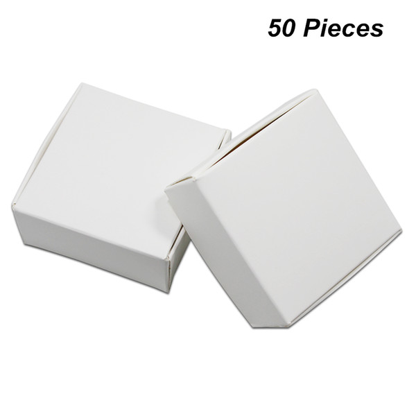 9 Sizes Available 50 PCS White Kraft Paper Box Gifts Packing Box for Jewelry DIY Handmade Soap Candy Bakery Cake Cookies Chocolate Baking Bo