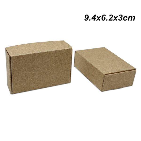 50Pcs/lot 9.4x6.2x3cm Brown Kraft Paper Gift Packing Box for Wedding Party Handmade Soap Paper Board Jewelry Chocolate Cookies Packing Boxes