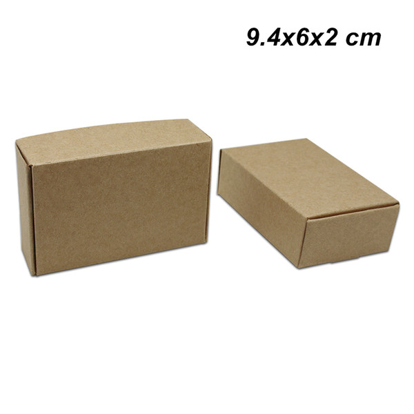 9.4x6x2 cm 50 PCS Brown Kraft Paper Birthday Party Boxes for Candy Baking Handmade Soap Storage Boxes Kraft Paper Pack Box for Jewelry Pearl