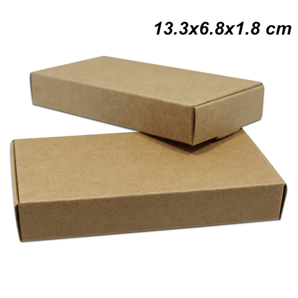 30 Pcs Lot 13.3x6.8x1.8 cm Kraft Paper Jewelry Pearl Handmade Soap Gifts Wrapping Paper Crafts Cookies Chocolate Pack Storage Boxes for Wrap