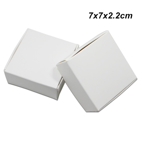 7x7x2.2 cm 50pcs/lot White Kraft Paper Wedding Gifts Pack Box for Ornament Jewelry Candy Cardboard Packing Boxes Handmade Soap Storage Boxes