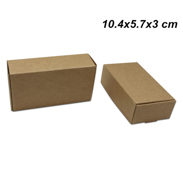 10.4x5.7x3cm 50 Pcs Lot Kraft Paper Jewelry Pearl Art Handmade Soap Gifts Boxes Paper Crafts Cookies Chocolate Package Storage Box for Party